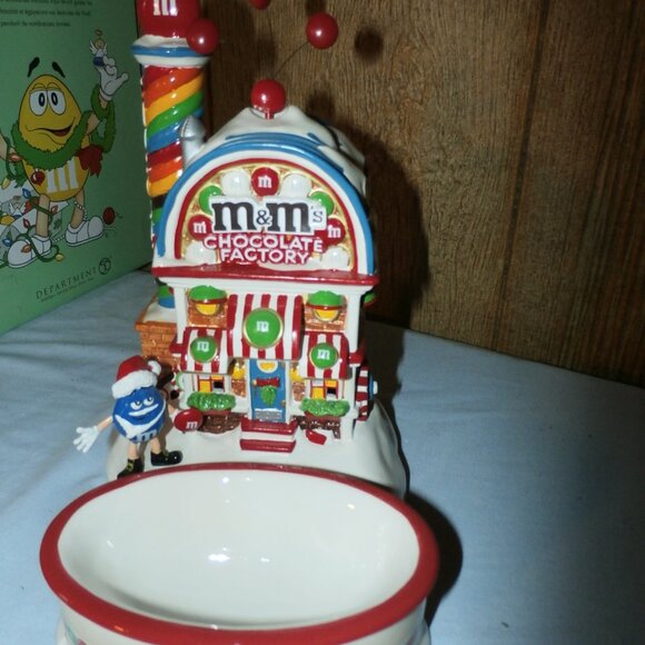 VTG Dept 56 M&M's Chocolate Candy Factory Lighted House w/Dish **New w/ Box - Picture 7 of 15